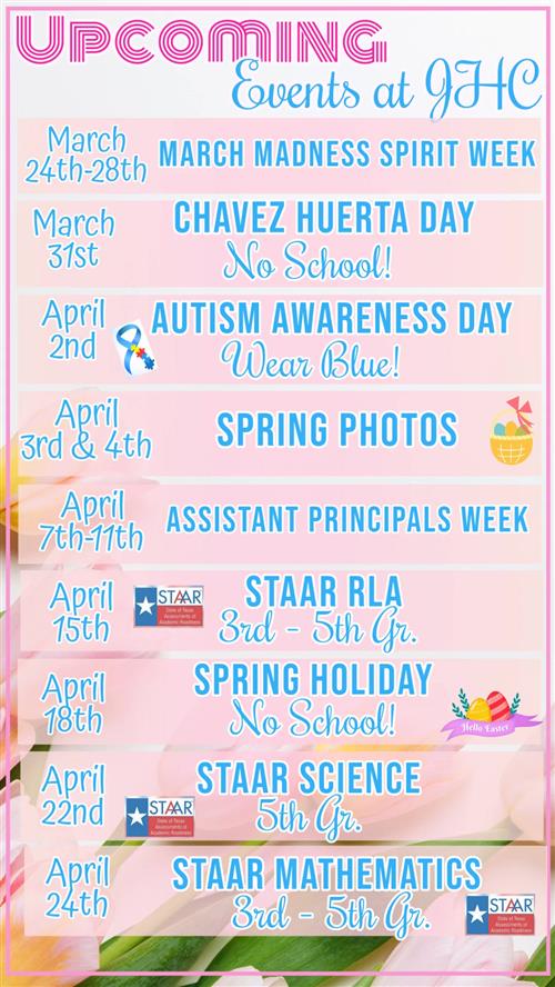 Upcoming April Events